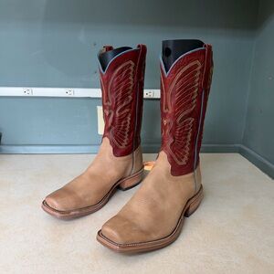 Olathe Men's Ride Ready Beeswax Mesquite 13in. Red Navajo Bison Top Boot